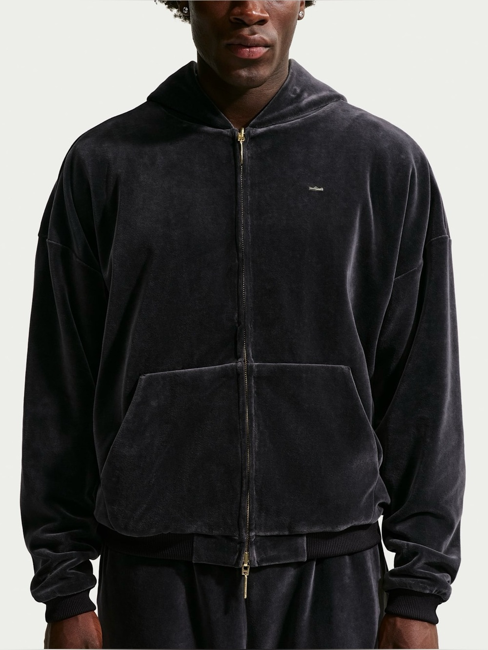 NWT $170 Nike LeBron Men's Velour Full-Zip Basketball Hoodie Jacket Black Medium